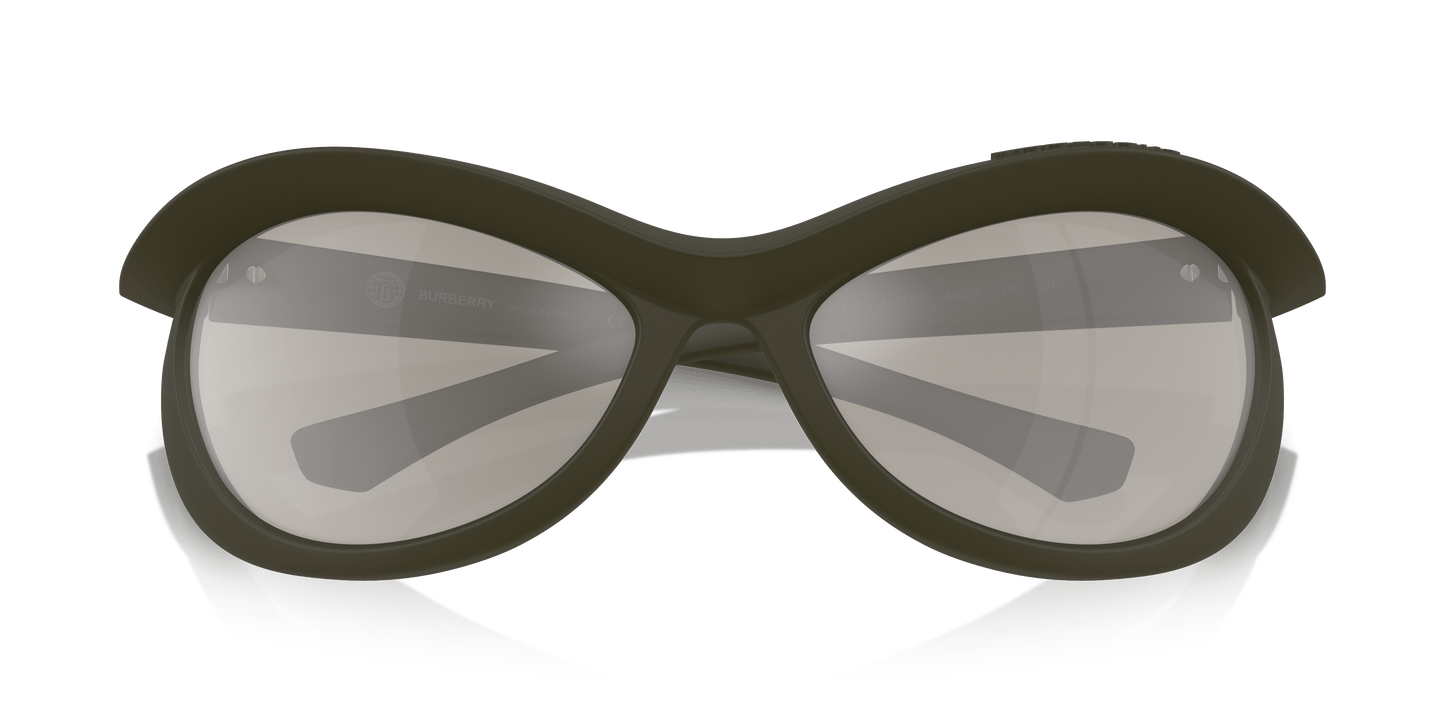 משקפי שמש של ברברי מראה אפור ירוק-בהיר כסף | BURBERRY BE4428U Green-Light Grey Mirror Silver