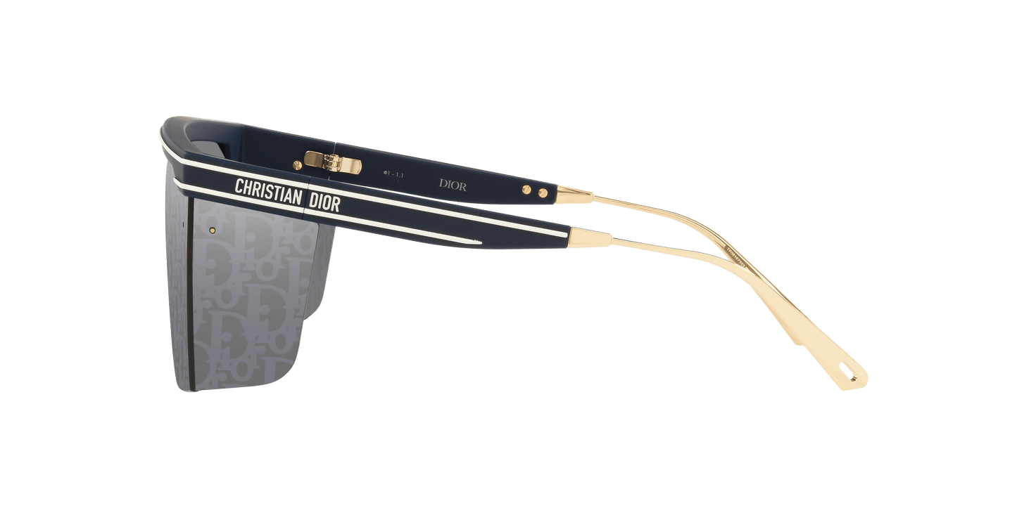 משקפי שמש של דיור כחול-כסף | Dior DiorClub M1U 31B8 Blue-Silver DiorOblique