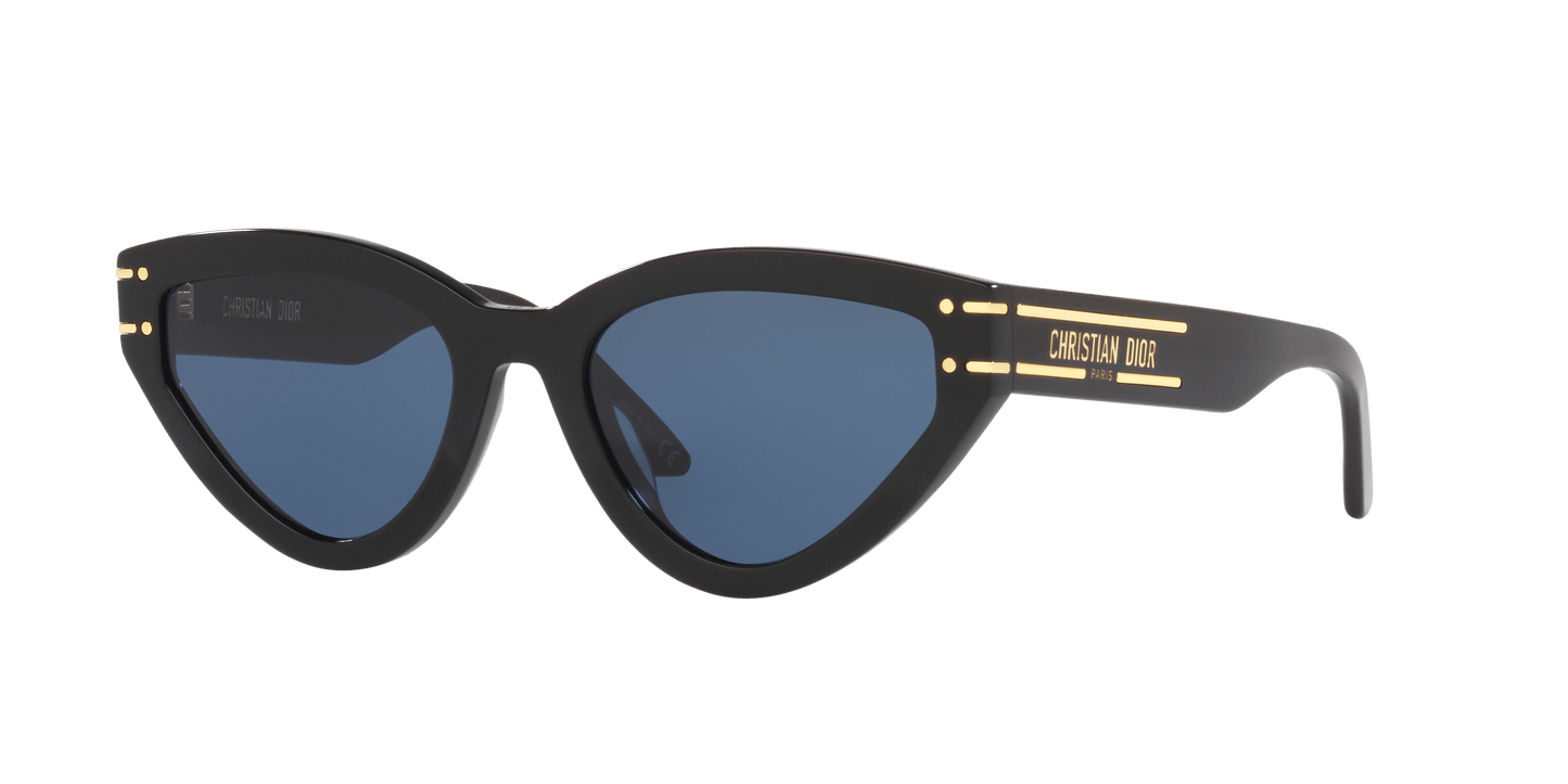 משקפי שמש של דיור שחור מבריק-כחול | Dior DiorSignature B2U Black Shiny-Blue