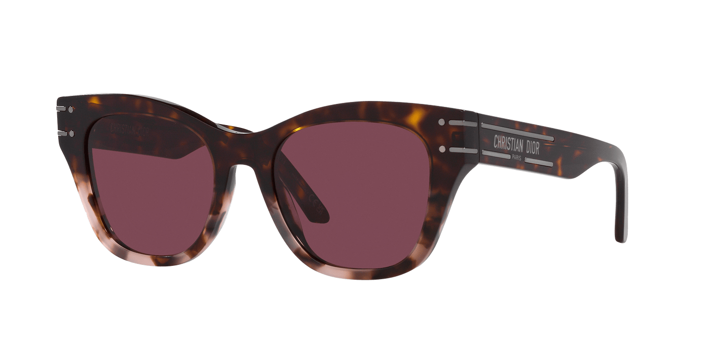 משקפי שמש של דיור צב צהוב-בורדו | Dior DiorSignature B4I Tortoise Yellow-Bordeaux