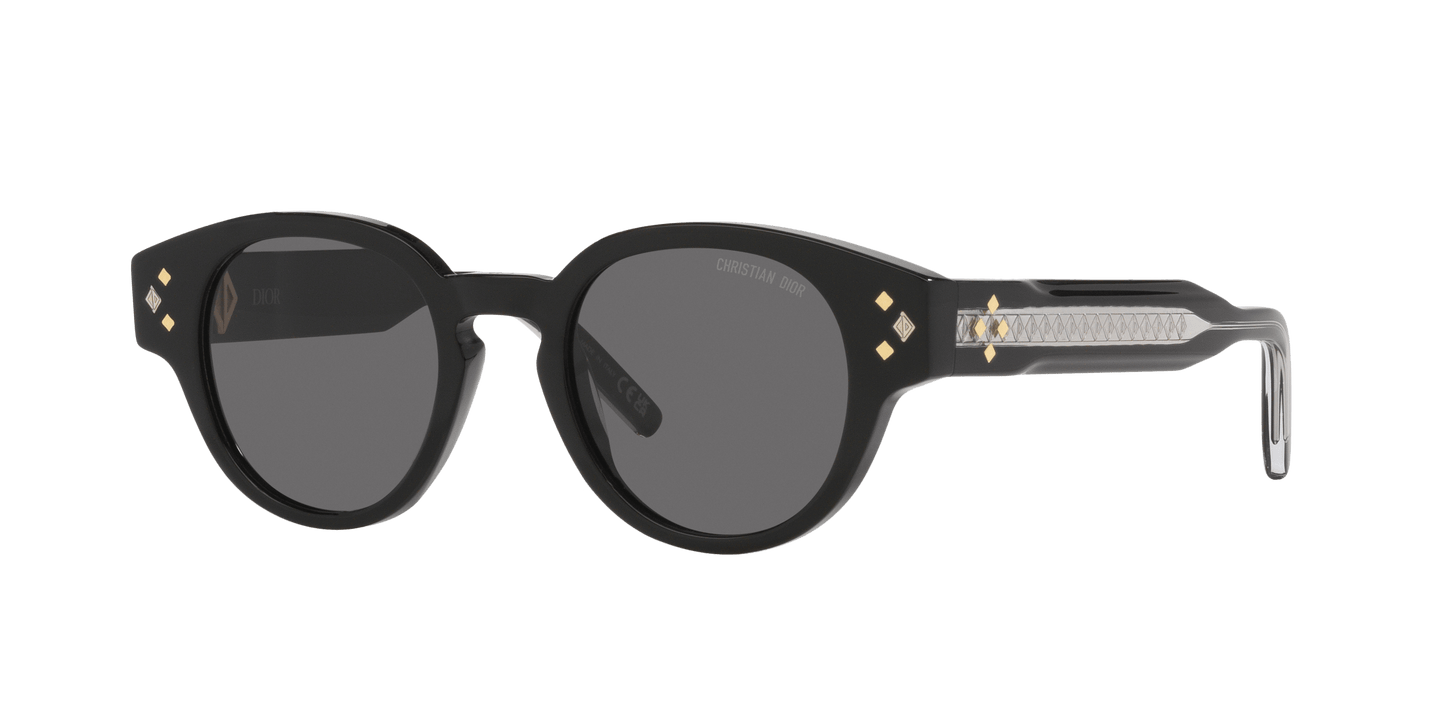 משקפי שמש של דיור שחור-אפור | Dior CD Diamond R2I Black-Grey
