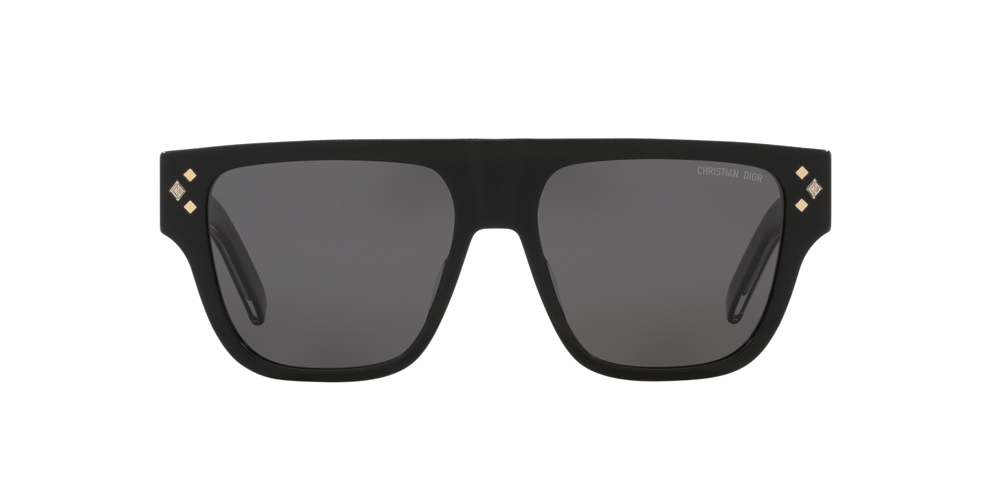 משקפי שמש של דיור שחור מבריק-אפור | Dior Cd Diamond S6I Dm40124I Black Shiny-Grey