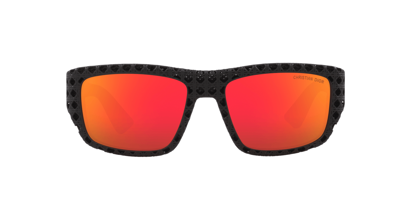 משקפי שמש של דיור שחור מט-אדום | Dior Dior3D S1I Dm40127I Black Matte-Red
