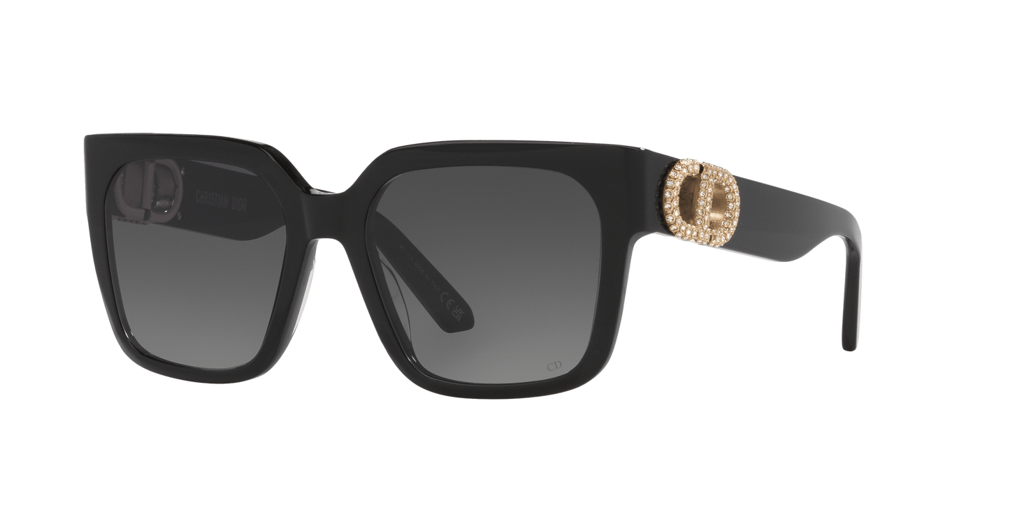 משקפי שמש של דיור שחור מבריק-אפור | Dior 30Montaigne S11I Cd40144I Black Shiny-Grey