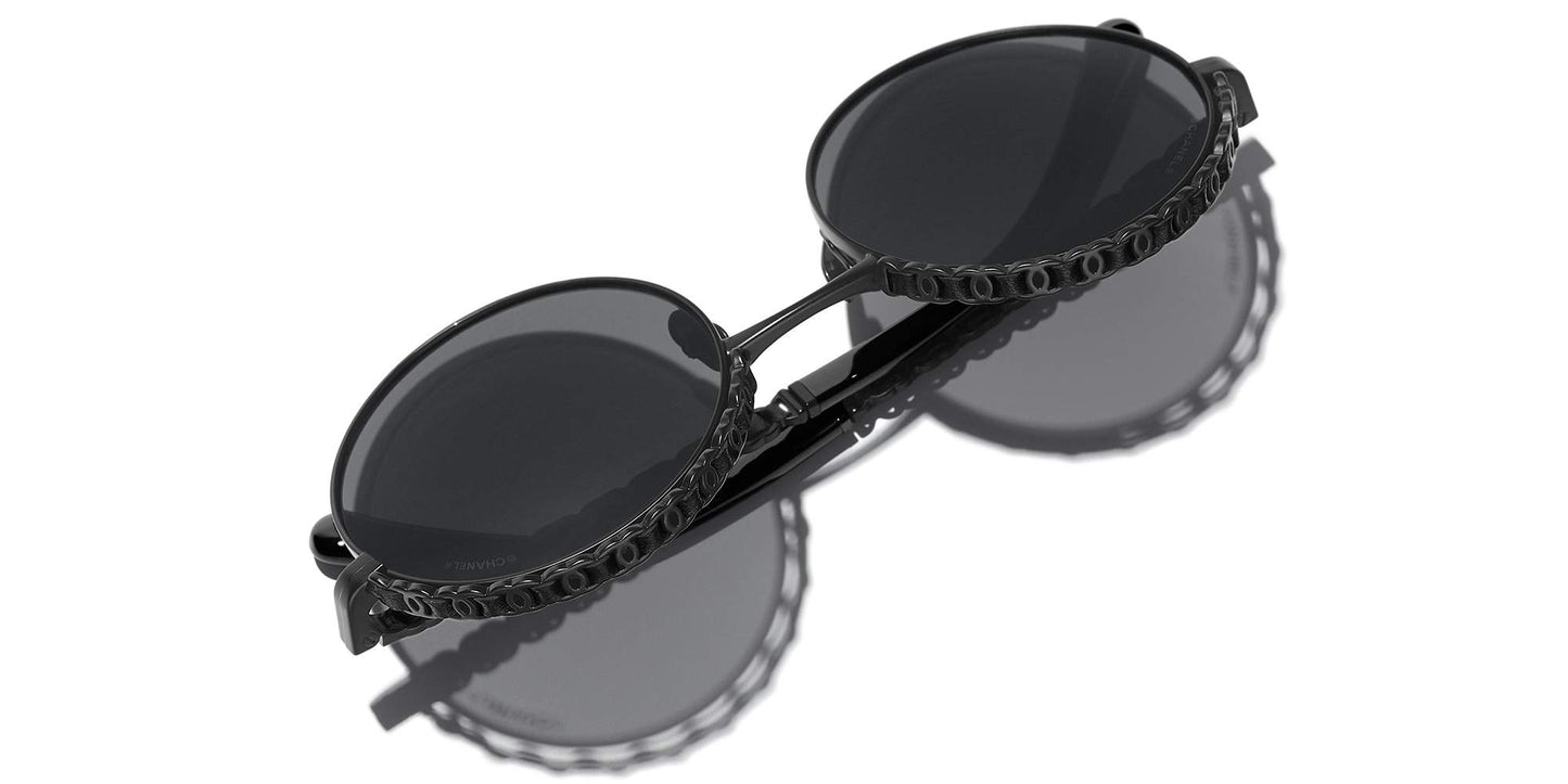 משקפי שמש של שאנל שחור-אפור | CHANEL Round Sunglasses CH4265Q Black-Grey