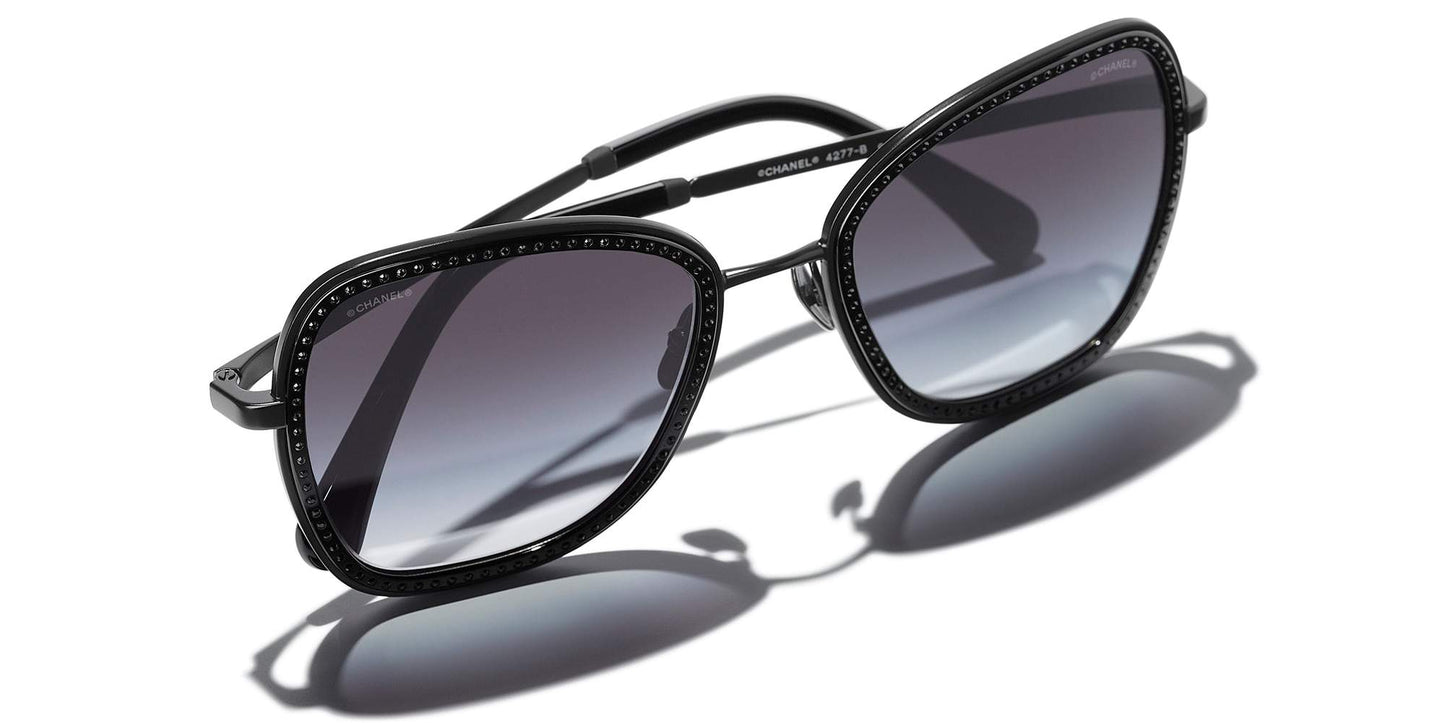 משקפי שמש של שאנל שחור-אפור | CHANEL Square Sunglasses CH4277B Black-Grey