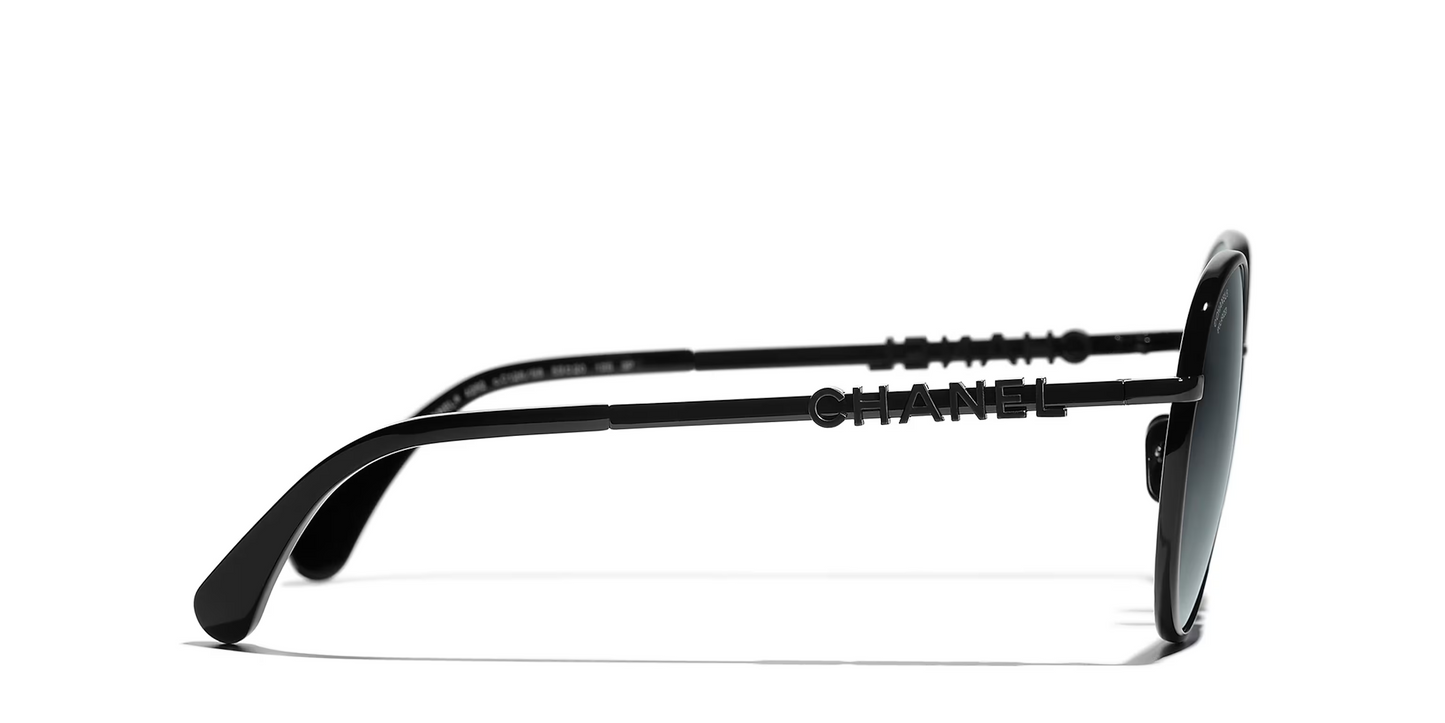 Chanel Black-Grey Sunglasses | CHANEL Pantos CH4282 Glasses Black-Grey