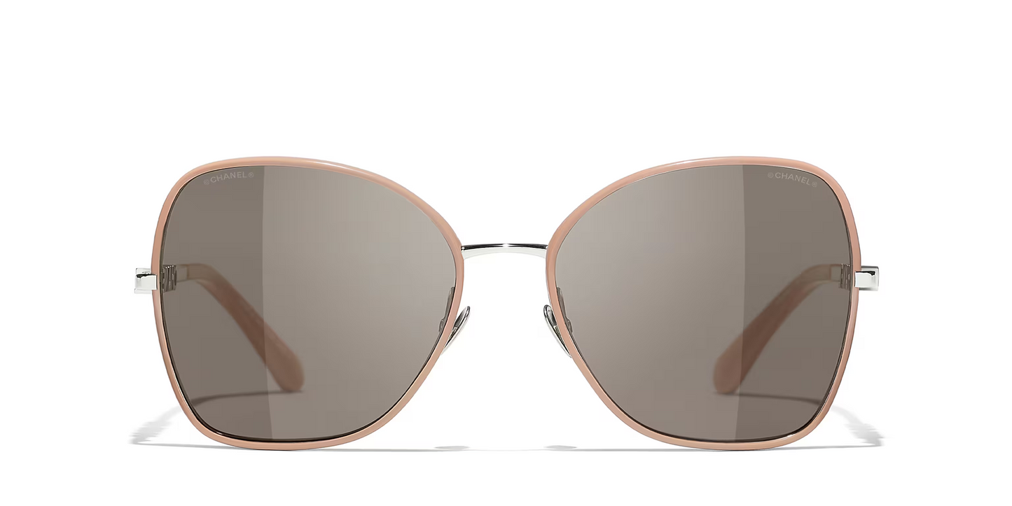 משקפי שמש של שאנל כסף-חום | CHANEL Butterfly Glasses CH4283 Money-Brown