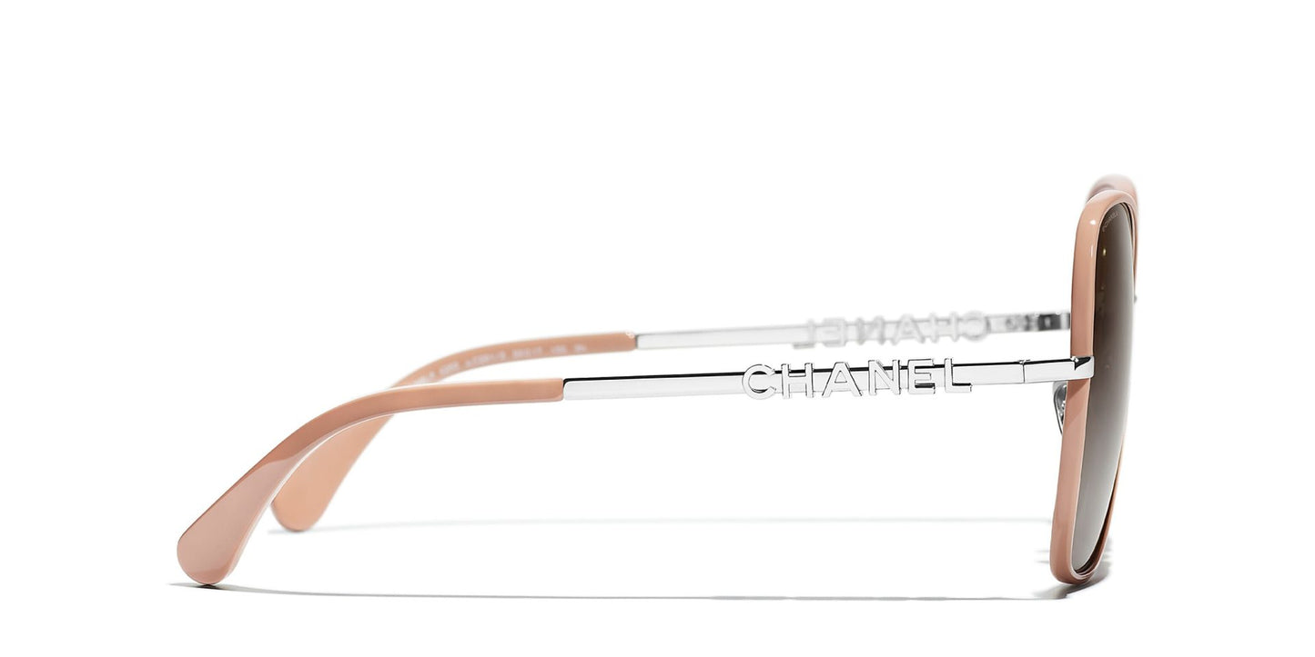 משקפי שמש של שאנל כסף-חום | CHANEL Butterfly Glasses CH4283 Money-Brown