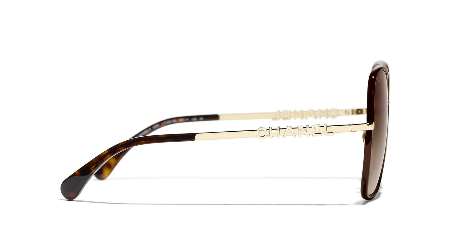 משקפי שמש של שאנל זהב-חום | CHANEL Butterfly Glasses CH4283 Gold-Brown