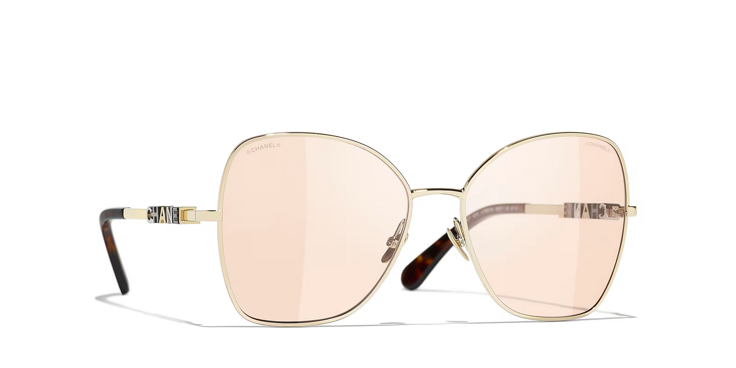 משקפי שמש של שאנל זהב-חום | CHANEL Butterfly Glasses CH4283 Gold-Brown
