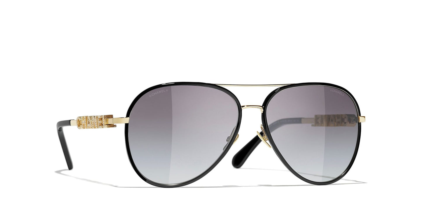 משקפי שמש של שאנל זהב-אפור | CHANEL CH4284B pilot glasses Gold-Gray