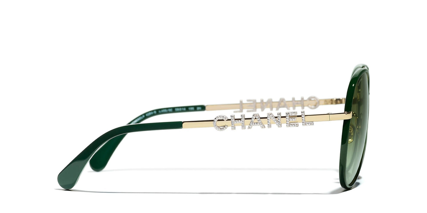 משקפי שמש של שאנל זהב-ירוק | CHANEL CH4284B pilot glasses Gold-Green