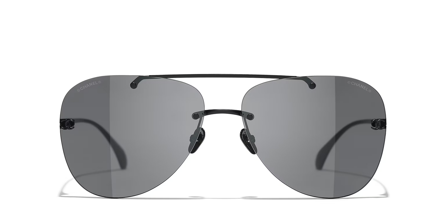 משקפי שמש של שאנל שחור-אפור | CHANEL CH4285T pilot glasses Black-Grey