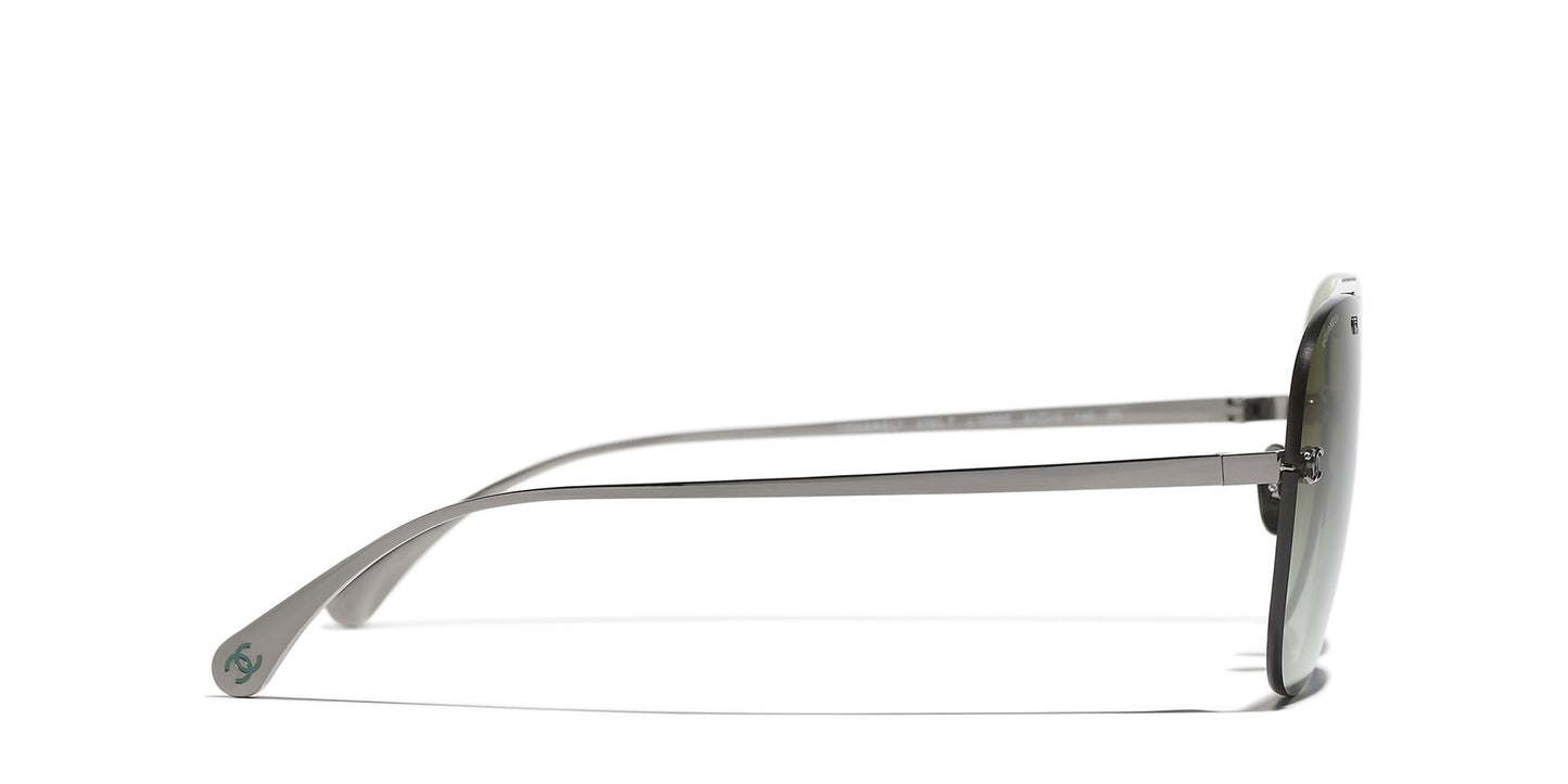 משקפי שמש של שאנל כסף-ירוק | CHANEL CH4285T pilot glasses Money-Green