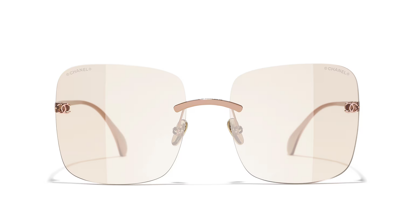 משקפי שמש של שאנל בז'-חום | CHANEL Square Blue Light Glasses CH4287ST Beige-Brown