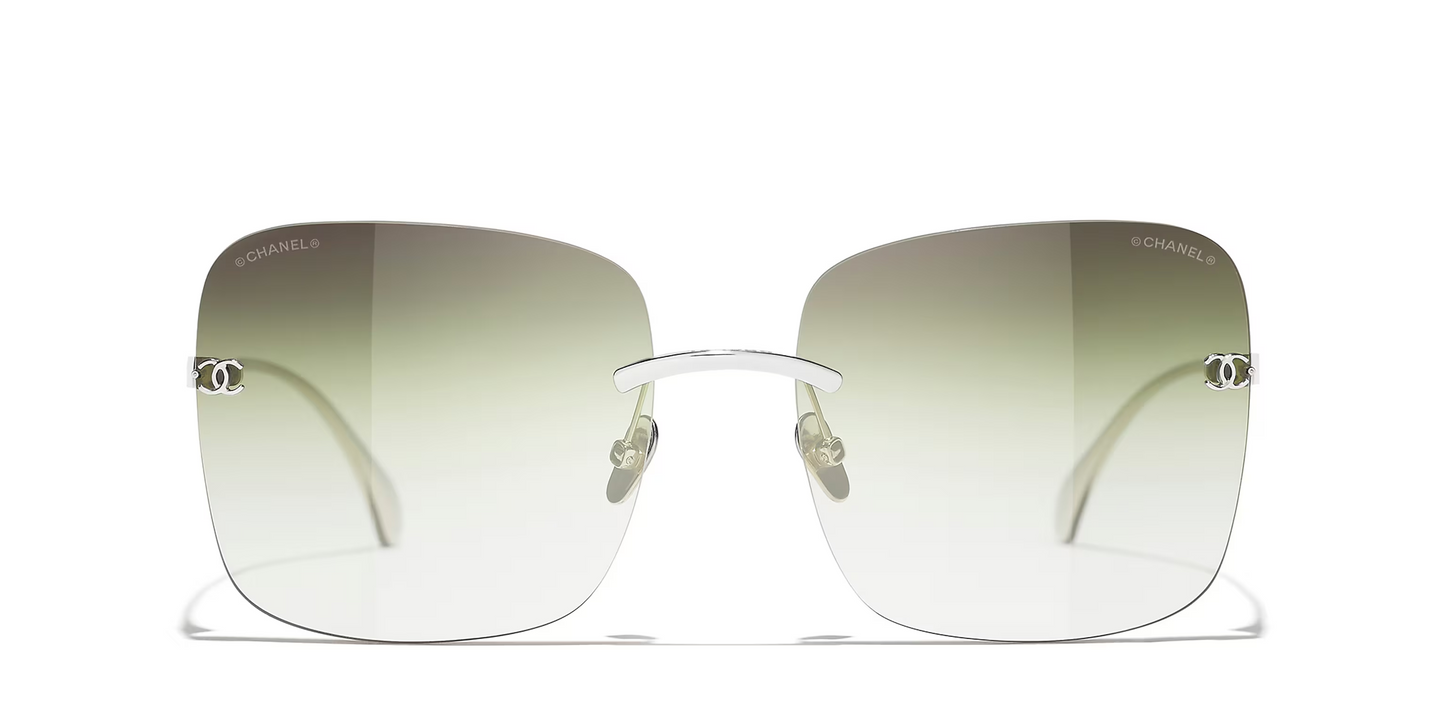 משקפי שמש של שאנל כסף-ירוק | CHANEL Square glasses CH4287T Money-Green