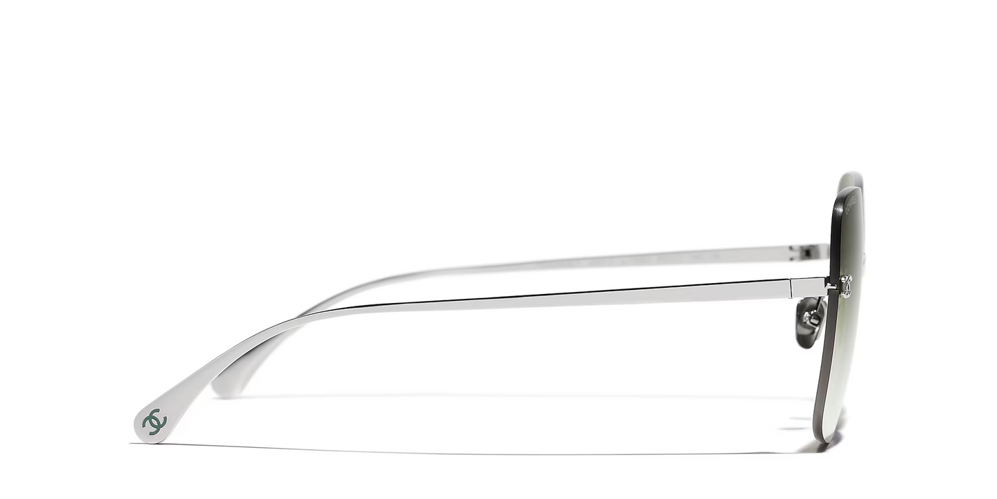 משקפי שמש של שאנל כסף-ירוק | CHANEL Square glasses CH4287T Money-Green