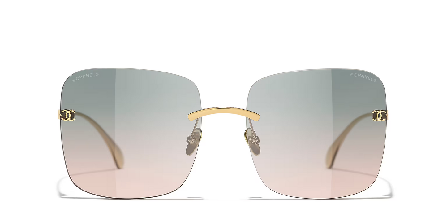 משקפי שמש של שאנל זהב-ירוק | CHANEL Square glasses CH4287T Gold-Green