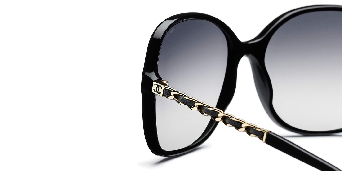 משקפי שמש של שאנל שחור-אפור | CHANEL Square Sunglasses CH5210Q Black-Grey