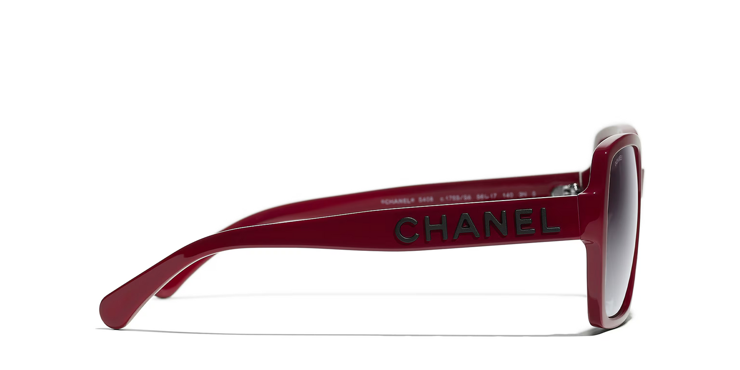 משקפי שמש של שאנל אדום-אפור | CHANEL Square glasses CH5408 Red-Grey