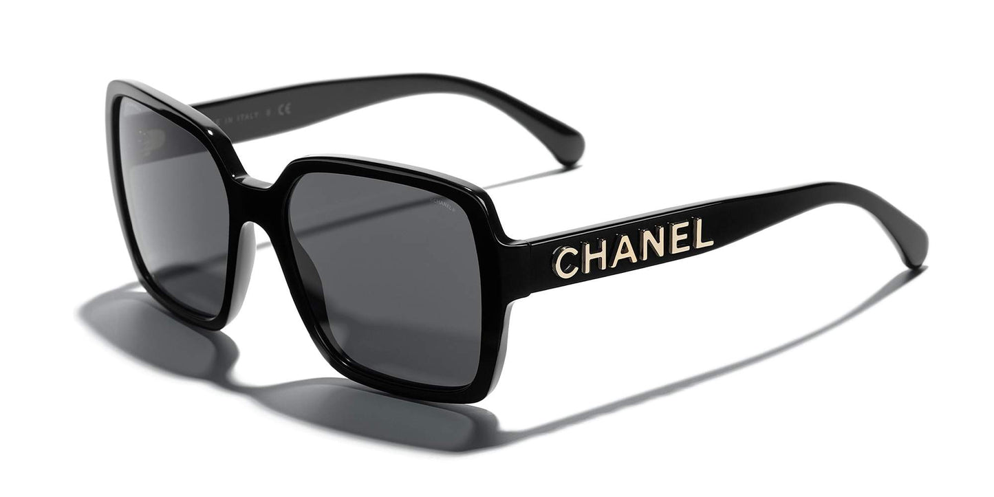 משקפי שמש של שאנל שחור-אפור | CHANEL Square Sunglasses CH5408 Black-Grey