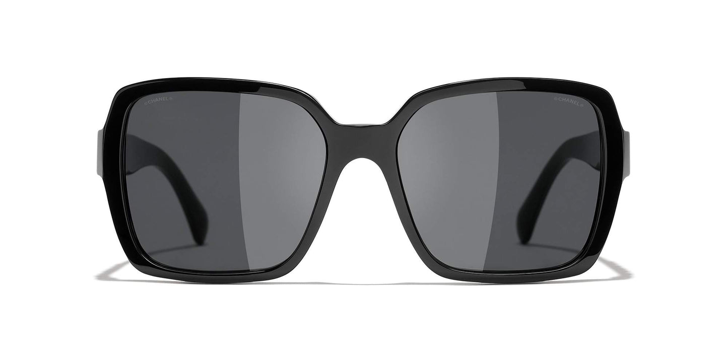 משקפי שמש של שאנל שחור-אפור | CHANEL Square Sunglasses CH5408 Black-Grey