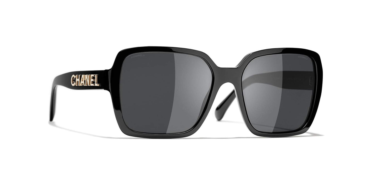 משקפי שמש של שאנל שחור-אפור | CHANEL Square Sunglasses CH5408 Black-Grey