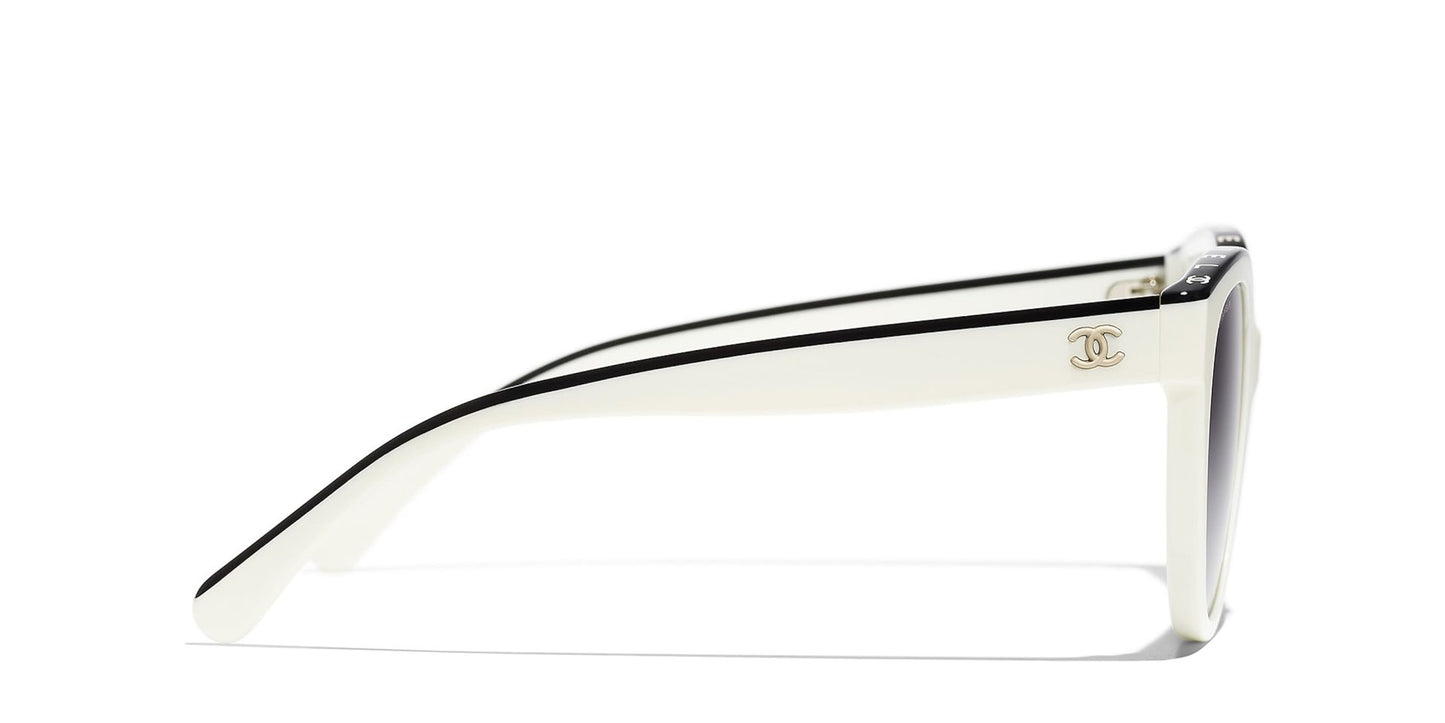 משקפי שמש של שאנל לבן-אפור | CHANEL Square Sunglasses CH5414 White-Grey