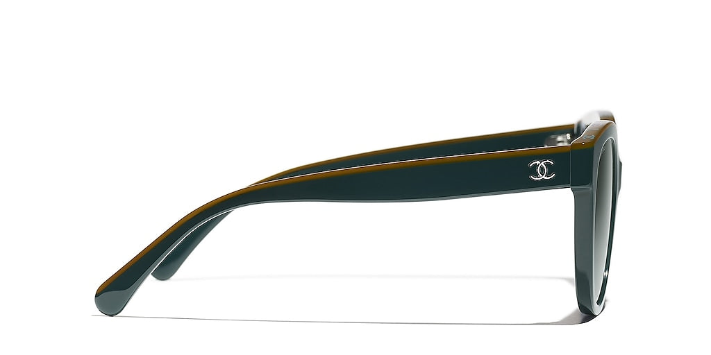 משקפי שמש של שאנל ירוק-ירוק | CHANEL Square Sunglasses CH5414 Green-Green