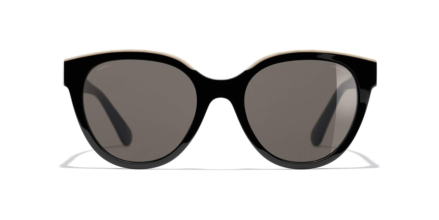 משקפי שמש של שאנל שחור ובז'-חום | CHANEL Butterfly Sunglasses CH5414 Black & Beige-Brown