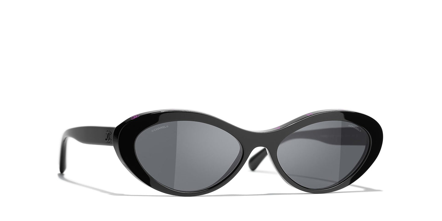 משקפי שמש של שאנל שחור-אפור | CHANEL Oval glasses CH5416 Black-Grey