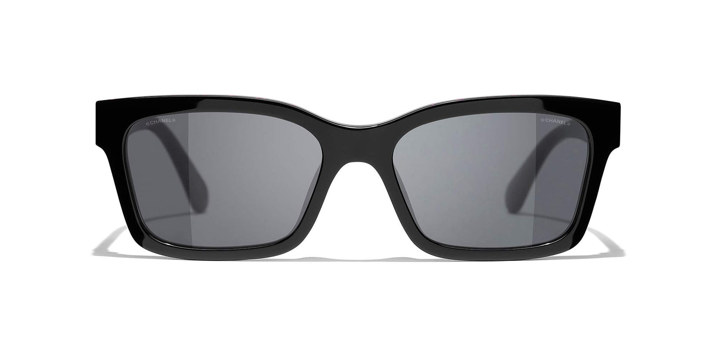 משקפי שמש של שאנל שחור וורוד-אפור | CHANEL Square Sunglasses CH5417 Black & Pink-Grey