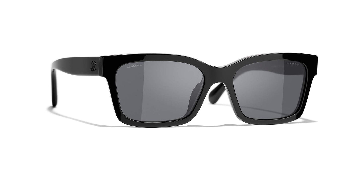 משקפי שמש של שאנל שחור וורוד-אפור | CHANEL Square Sunglasses CH5417 Black & Pink-Grey