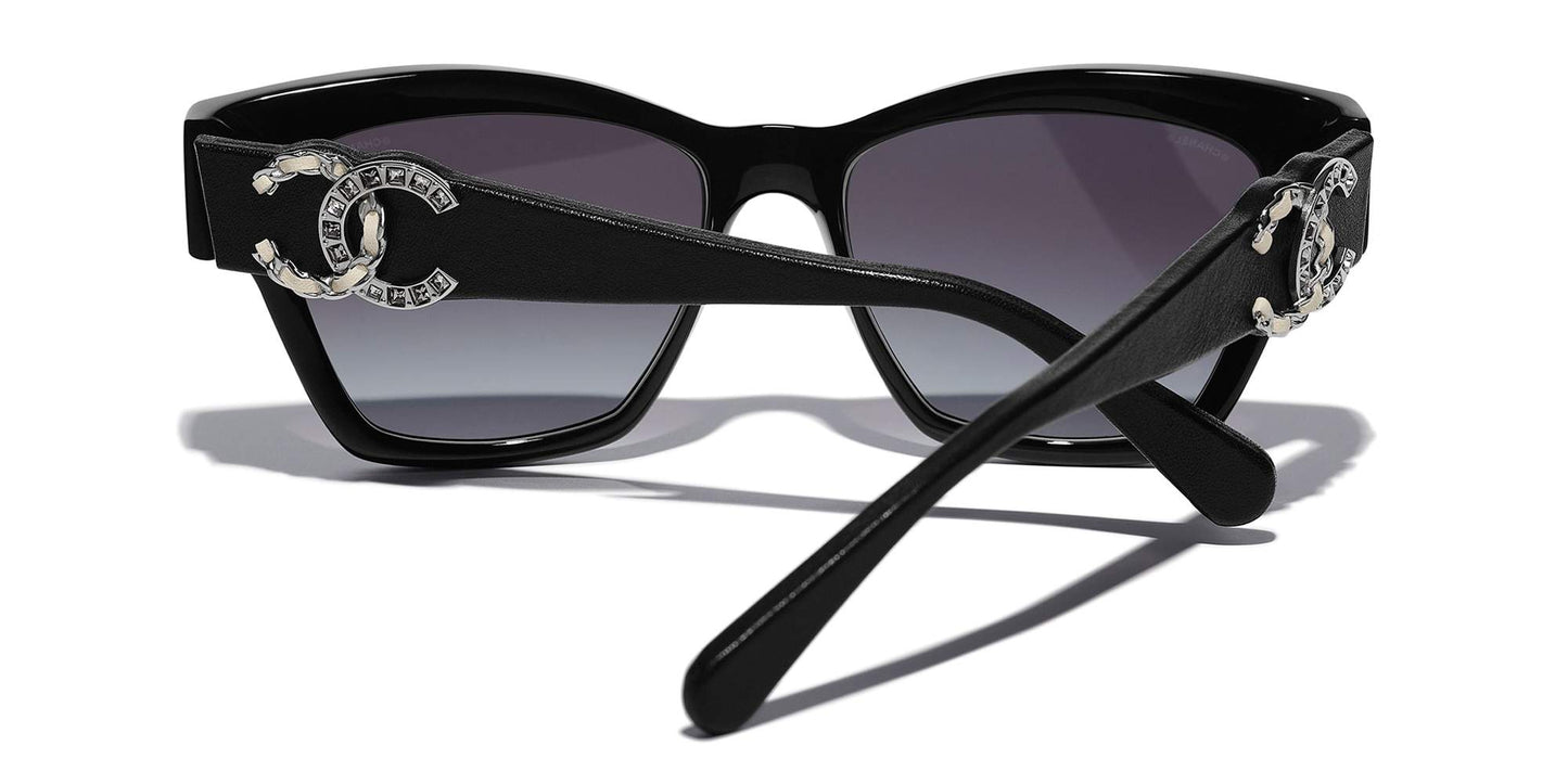 משקפי שמש של שאנל שחור-אפור | CHANEL Butterfly Sunglasses CH5456QB Black-Grey