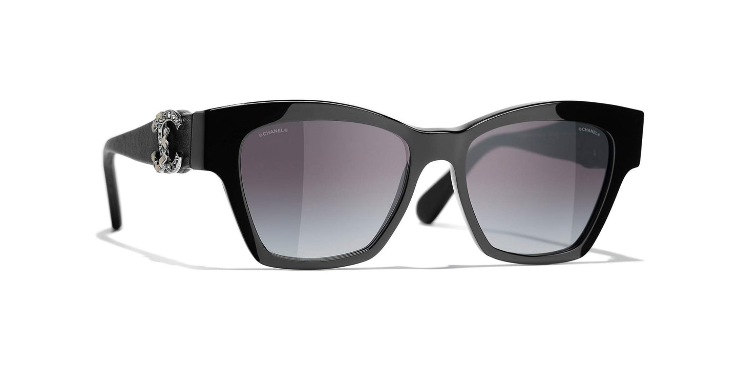 משקפי שמש של שאנל שחור-אפור | CHANEL Butterfly Sunglasses CH5456QB Black-Grey