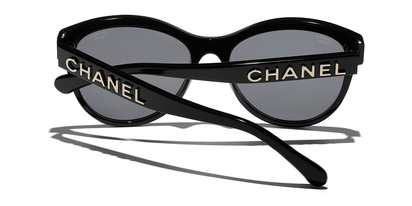 משקפי שמש של שאנל שחור-אפור | CHANEL Butterfly Sunglasses CH5458 Black-Grey