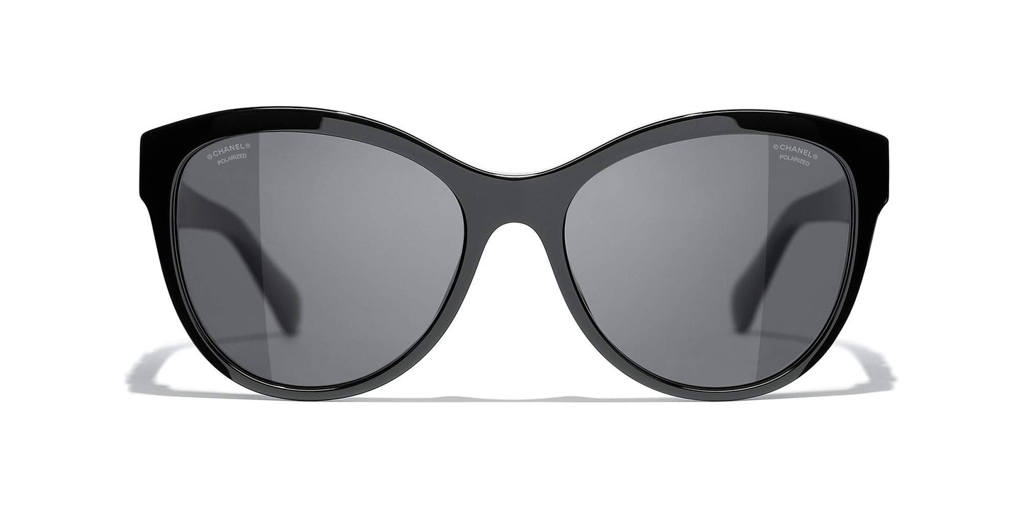 משקפי שמש של שאנל שחור-אפור | CHANEL Butterfly Sunglasses CH5458 Black-Grey