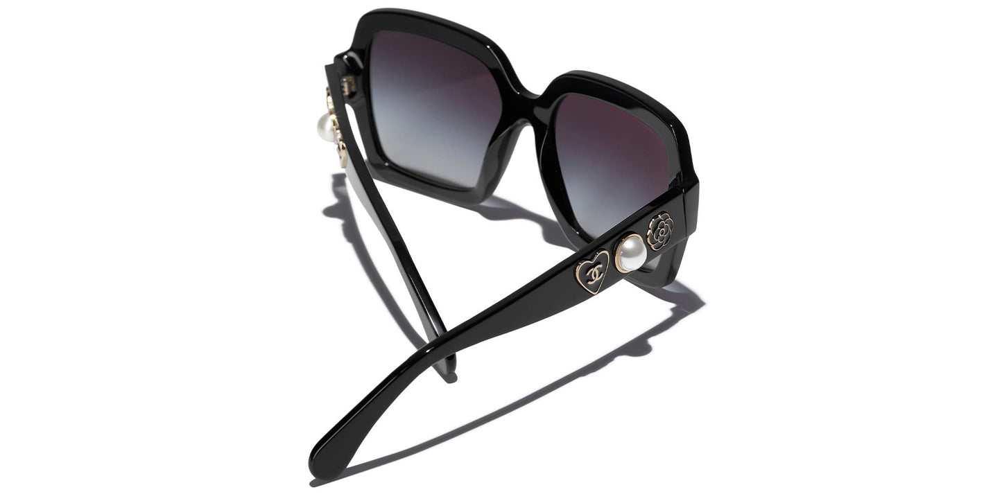 משקפי שמש של שאנל שחור-אפור | CHANEL Square Sunglasses CH5479 Black-Grey