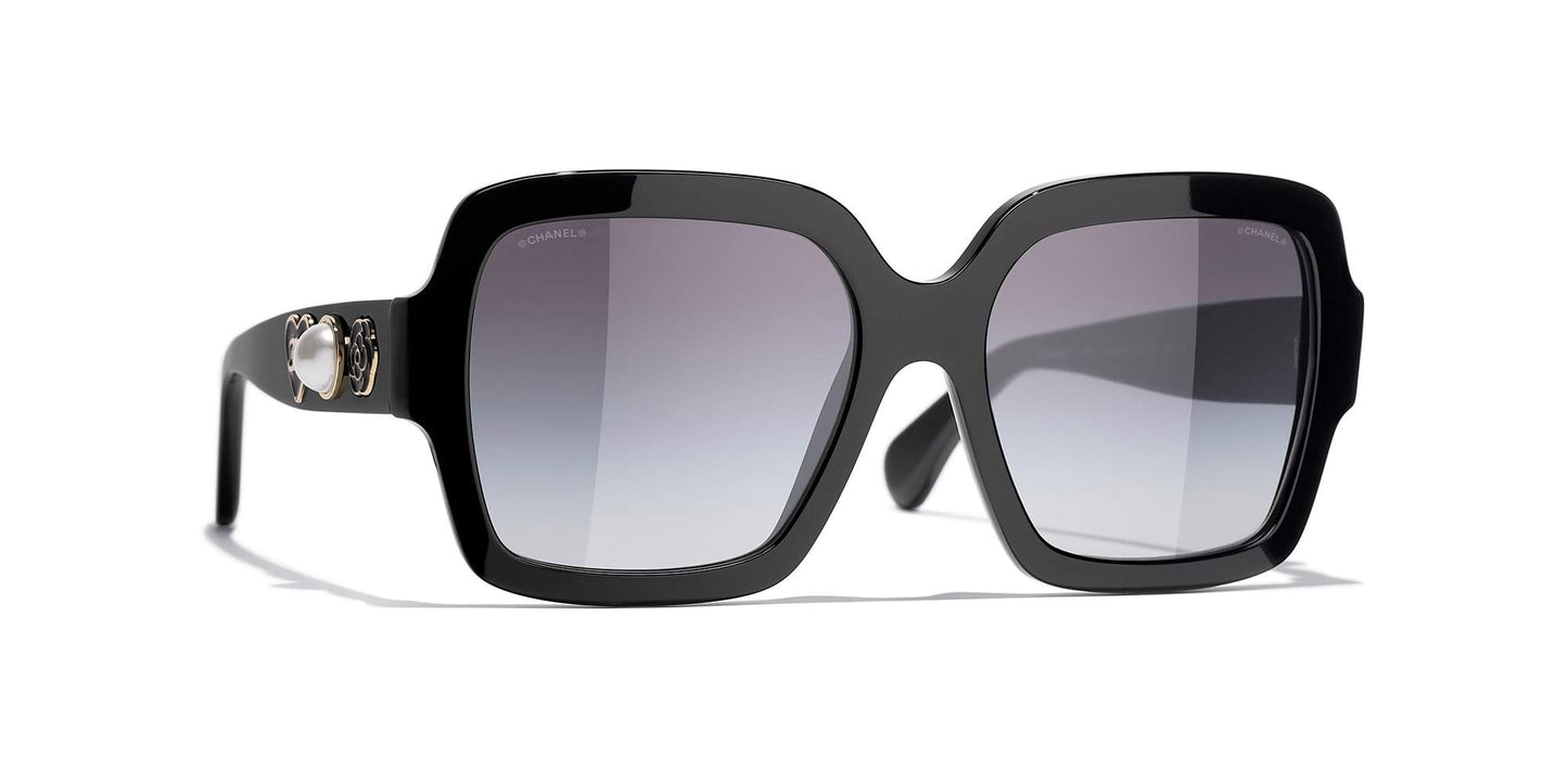 משקפי שמש של שאנל שחור-אפור | CHANEL Square Sunglasses CH5479 Black-Grey