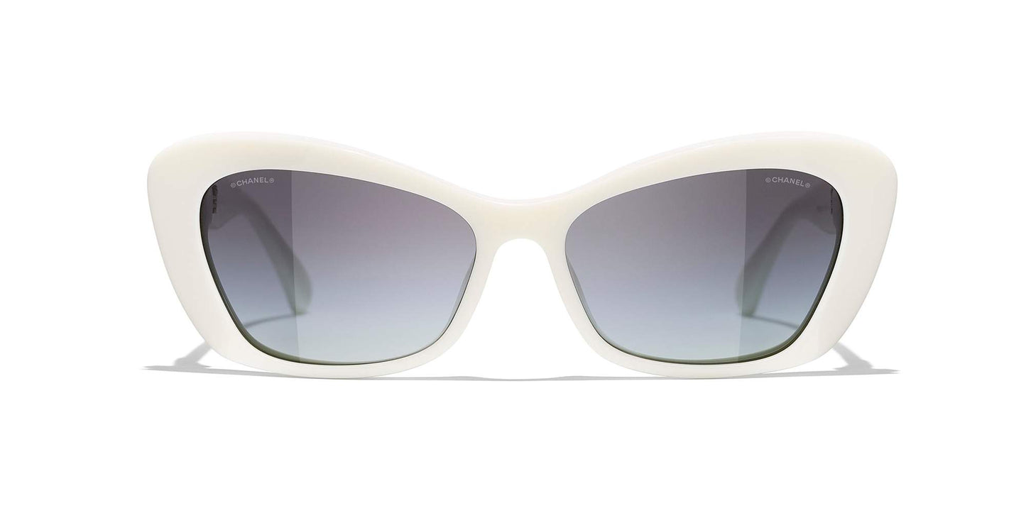 משקפי שמש של שאנל לבן-אפור | CHANEL Cat Eye Sunglasses CH5481H White-Grey