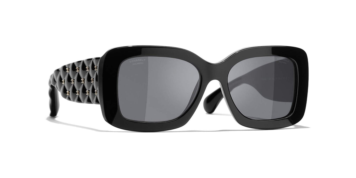משקפי שמש של שאנל שחור-אפור | CHANEL Rectangle Sunglasses CH5483 Black-Grey