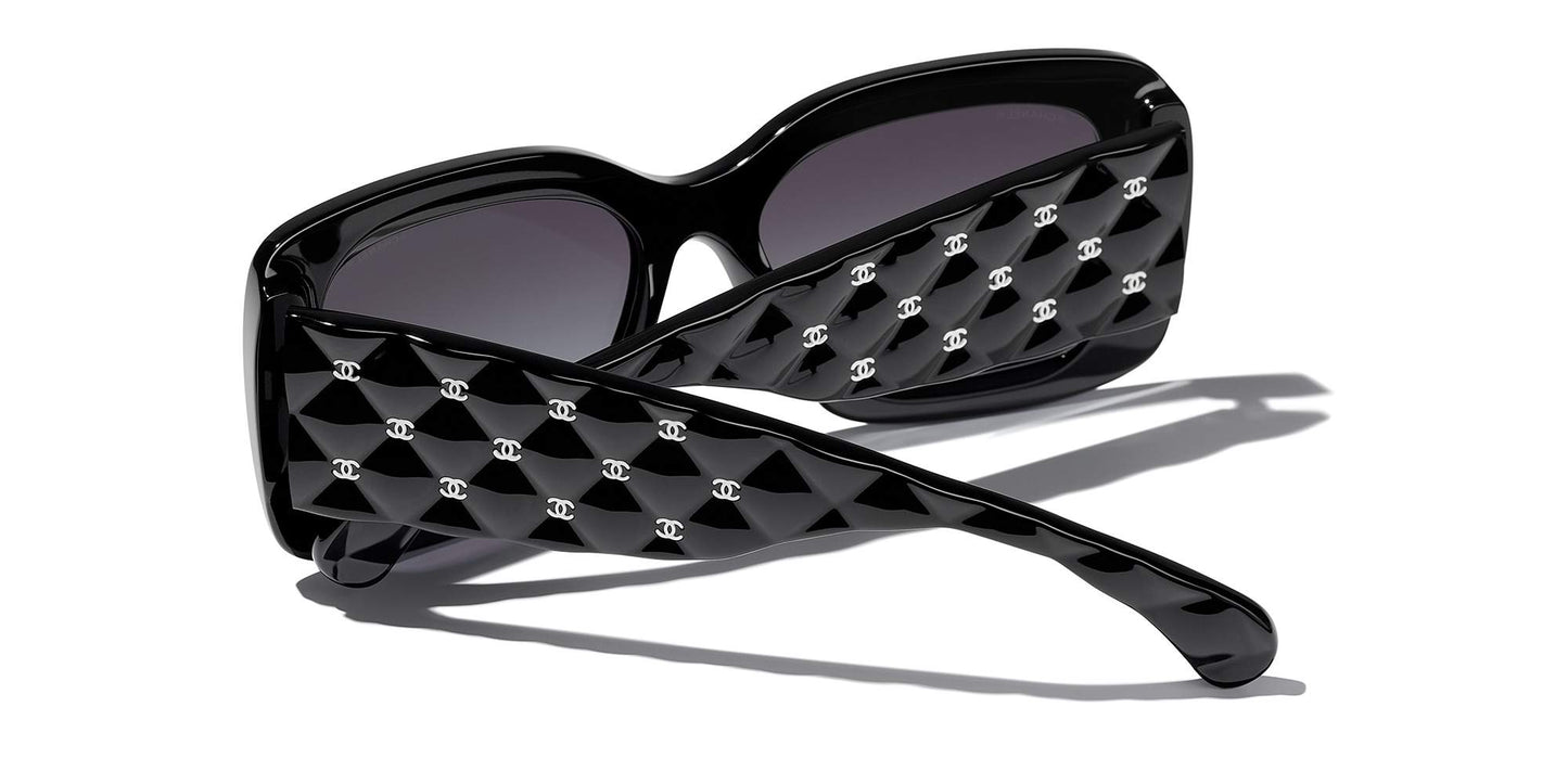 משקפי שמש של שאנל שחור-אפור | CHANEL Rectangle Sunglasses CH5483 Black-Grey