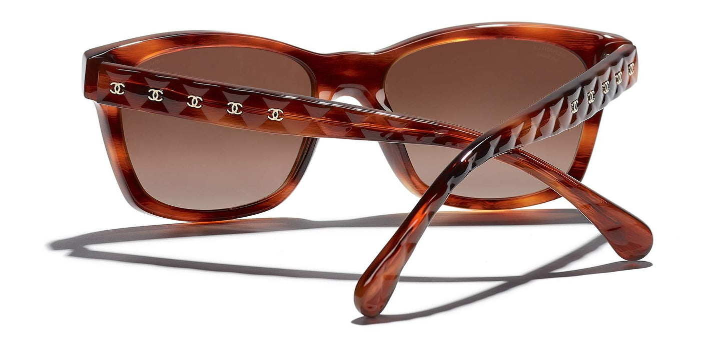 משקפי שמש של שאנל בצבע צב-חום כהה | CHANEL Square Sunglasses CH5484 Dark Tortoise-Brown