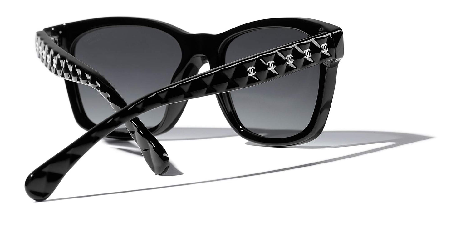 משקפי שמש של שאנל שחור-אפור | CHANEL Square Sunglasses CH5484 Black-Grey