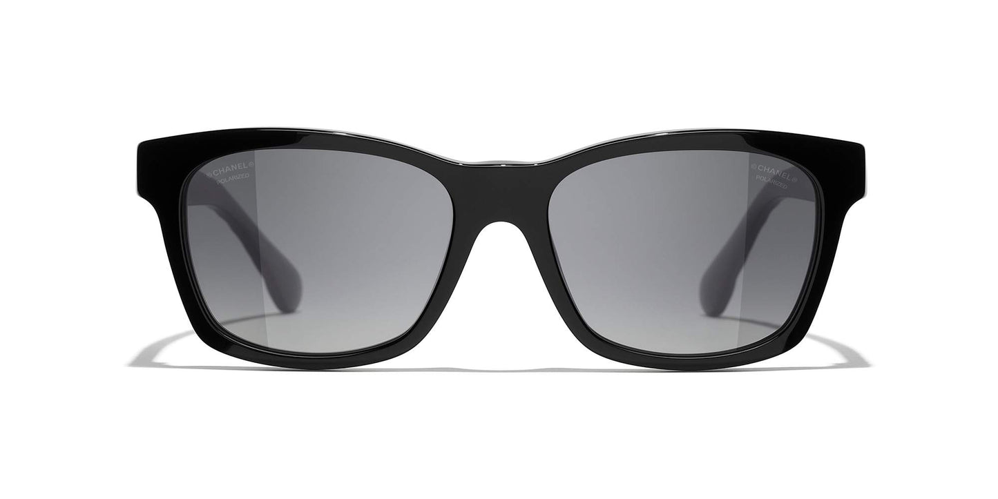 משקפי שמש של שאנל שחור-אפור | CHANEL Square Sunglasses CH5484 Black-Grey
