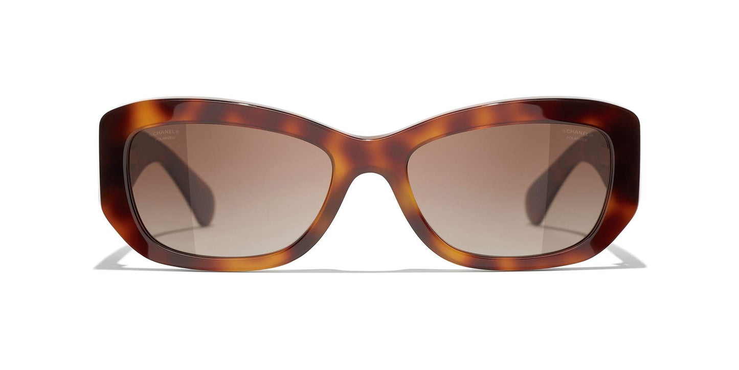 משקפי שמש של שאנל צב-חום בהיר | CHANEL Rectangle Sunglasses CH5493 Tortoise-Light Brown