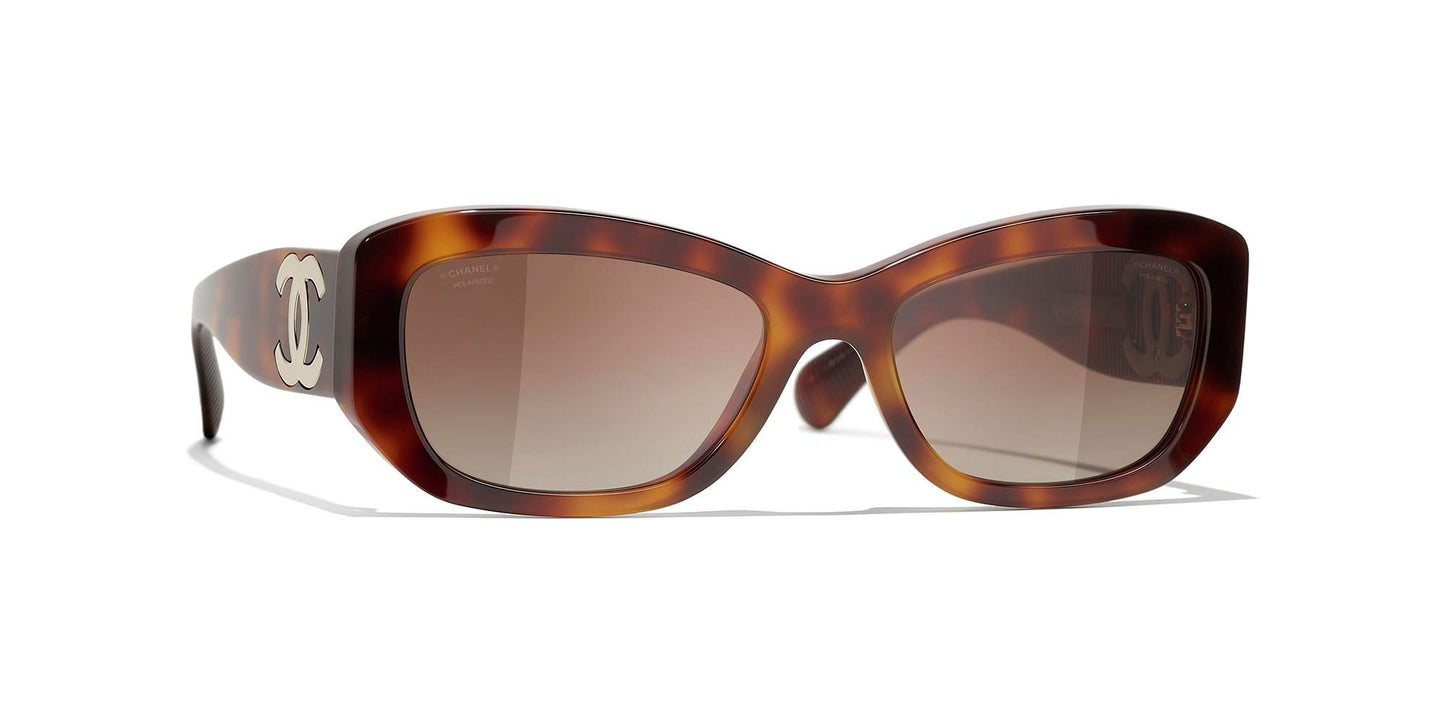 משקפי שמש של שאנל צב-חום בהיר | CHANEL Rectangle Sunglasses CH5493 Tortoise-Light Brown
