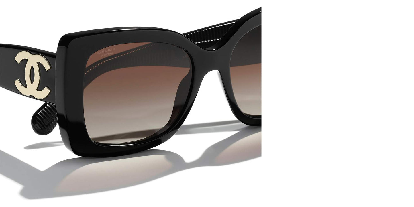משקפי שמש של שאנל שחור-חום | CHANEL Square Sunglasses CH5494 Black-Brown