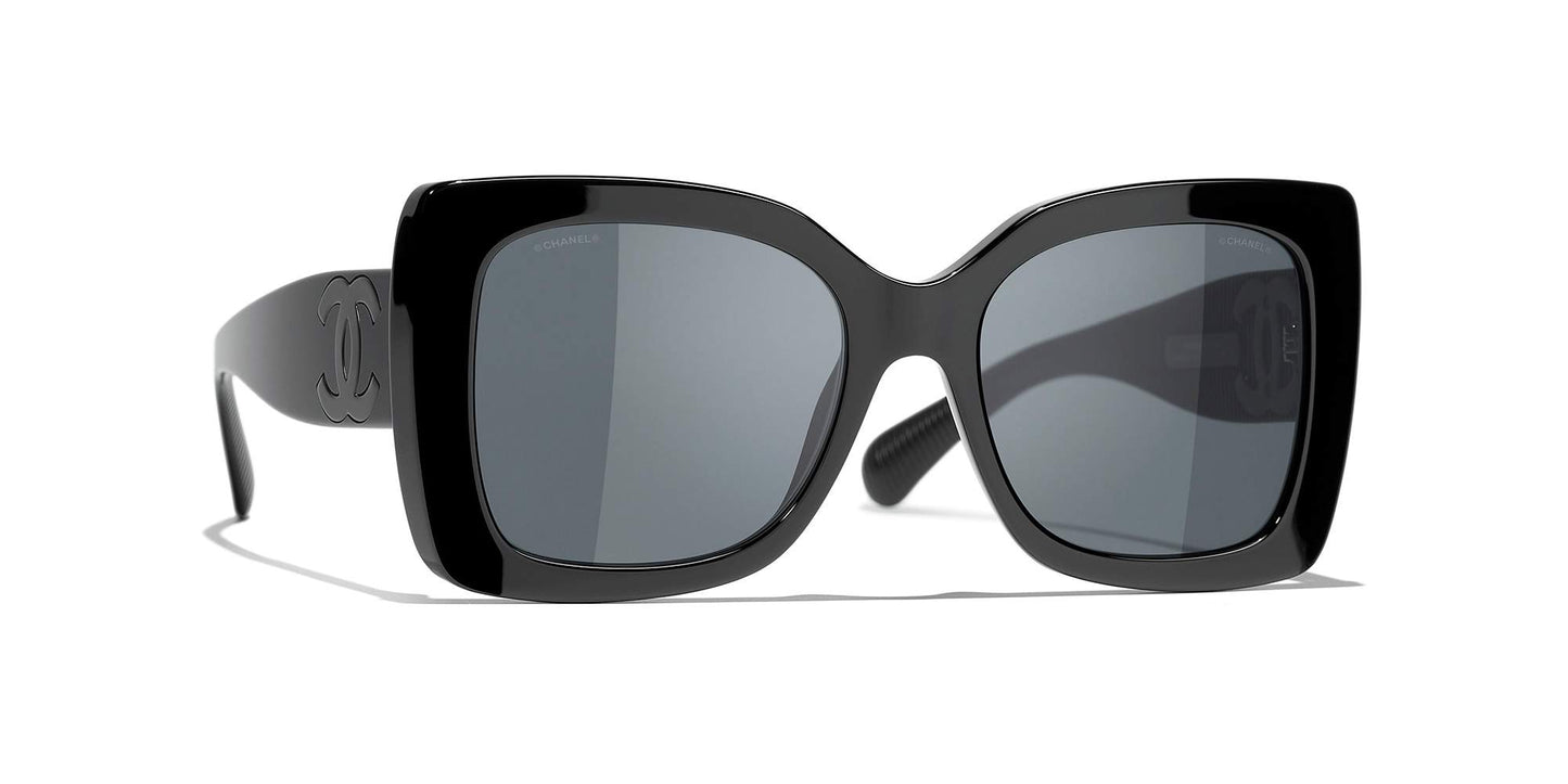 משקפי שמש של שאנל שחור-אפור | CHANEL Square Sunglasses CH5494 Black-Gray